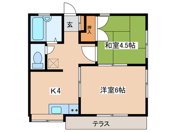 衣笠サニーハイツの物件間取画像